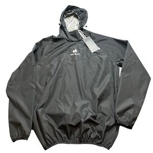 NWT HotSuit Men's Sauna Jacket Medium Black Sweat Training Hoodie Weight Loss